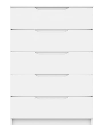 Sorrento High Gloss Assembled 5 Drawer Wide Chest