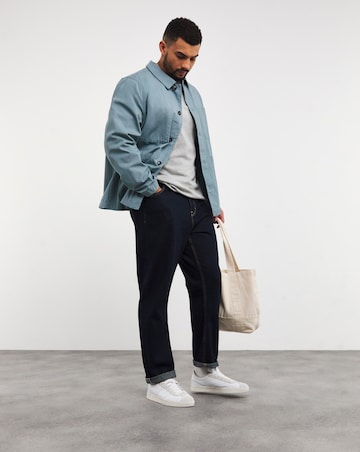 Grey Marl Cotton Crew Neck Jumper Long