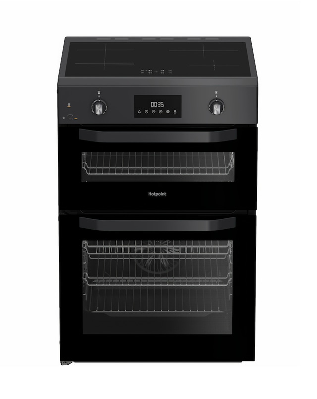 Hotpoint HDE6IDC2SA 60cm Electric Double Cooker with Induction Hob - Anthracite
