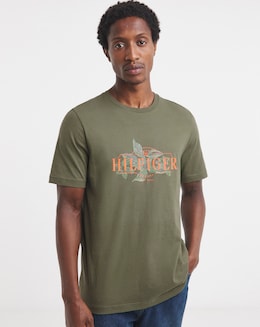 Tommy Hilfiger Short Sleeve Tropical Floral T-Shirt - Green