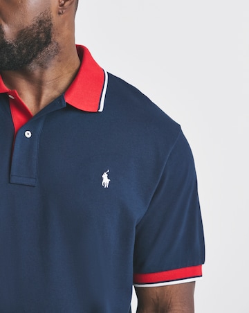 Polo Ralph Lauren Short Sleeve Tipped Collar Polo - Navy