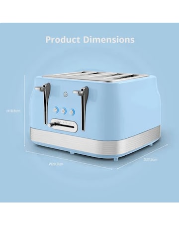 Swan Retro Revive 4 Slice Toaster Blue