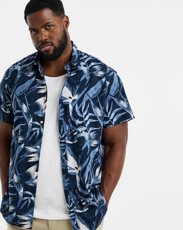 JACK & JONES Honolulu Printed Shirt - Navy