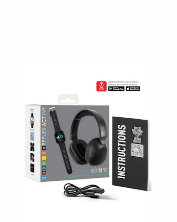 Reflex Active Nexus Black Calling Smart Watch and Headphone Set