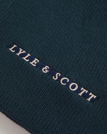 Lyle & Scott Navy Logo Ribbed Scarf