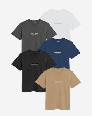 Jack & Jones Vesterbro Logo T-Shirt 5 Pack - Multi