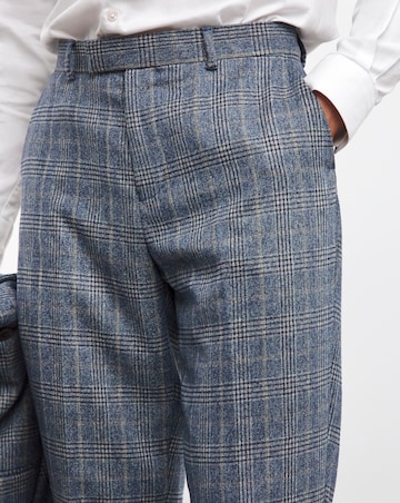 Blue Check Regular Fit Suit Trouser