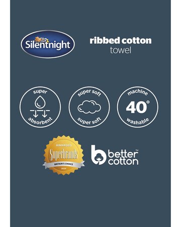 Silentnight Ribbed Cotton Towels Packs of 2