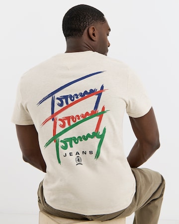 Tommy Jeans Back Print Twisted Signature T-Shirt - Ecru