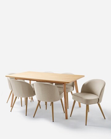 Oslo Dining Table with 6 Emilie Fabric Chairs