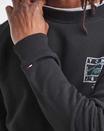 Tommy Jeans Signature Spray Back Print Sweat - Black