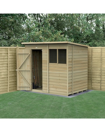 4LIFE Pent Shed 7x5 - Single Door - 2 Windows (Home Delivery)