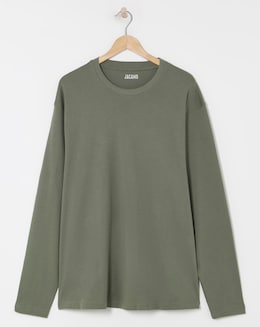 Relaxed Fit Interlock T-Shirt- Khaki