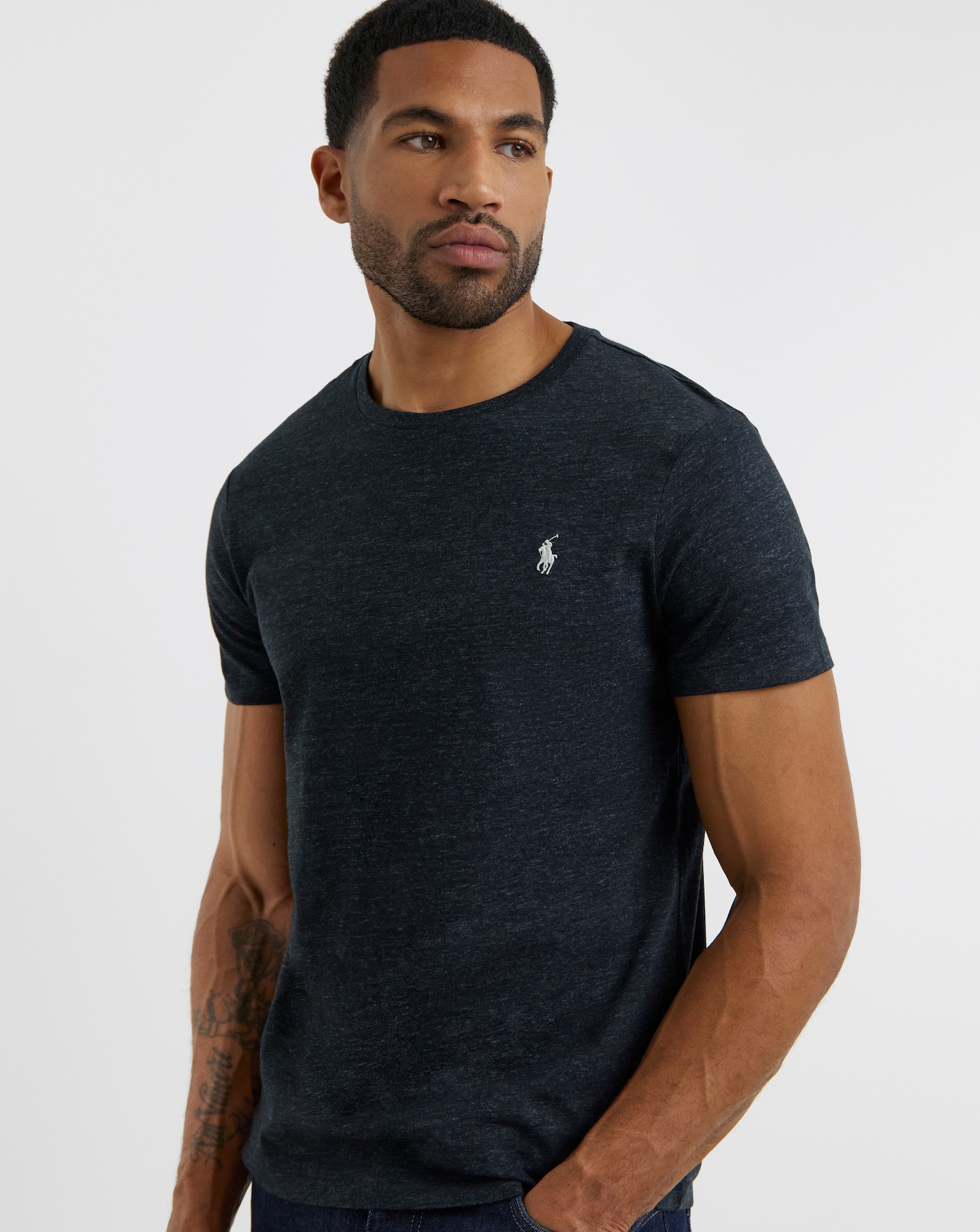 Polo Ralph Lauren Classic Short Sleeve T-Shirt - Black Marl | Jacamo