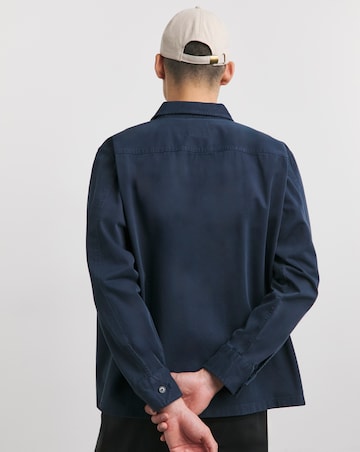 BOSS Navy Zipped Overshirt