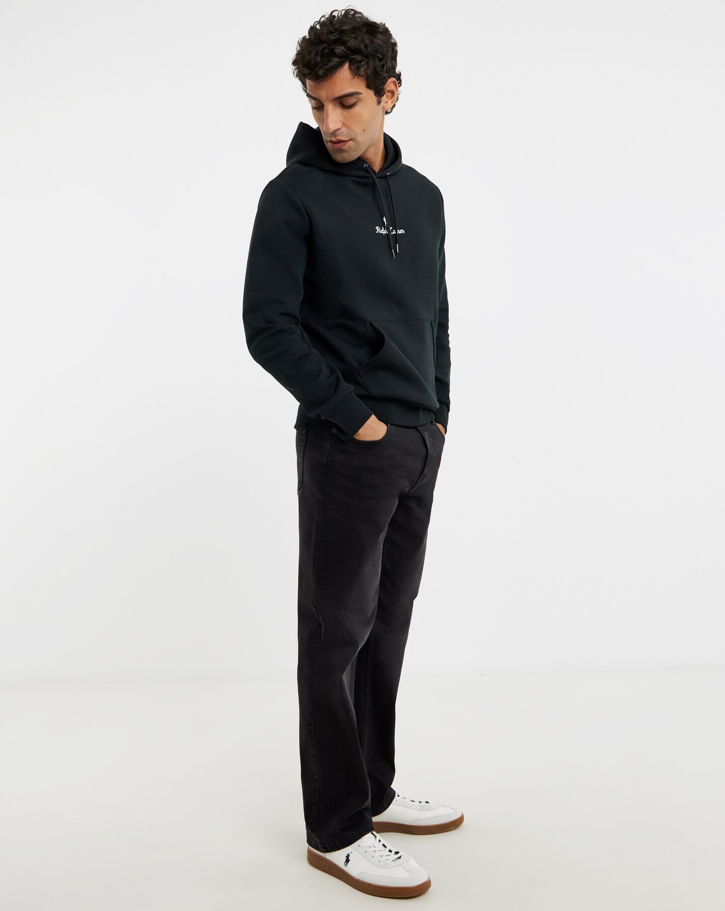 Polo Ralph Lauren Double Knit Tech Logo Hoodie - Black | Jacamo