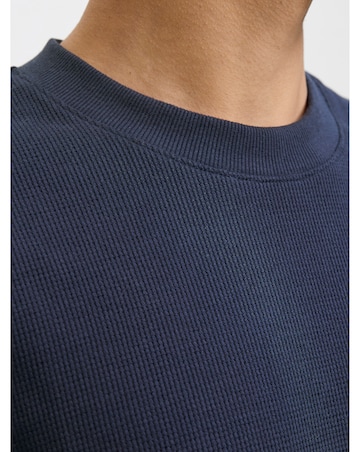 Jack & Jones Leo Textured T-Shirt - Navy