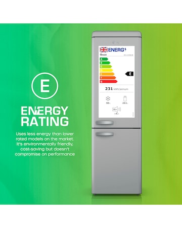 Swan SR11020GRNE Retro 60/40 Fridge Freezer - Grey