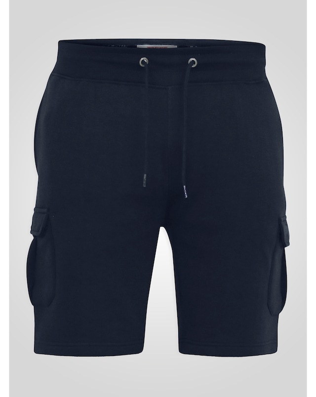 D555 Robinson Navy Elasticated Waist Fleece Cargo Shorts With Bear Embroidery
