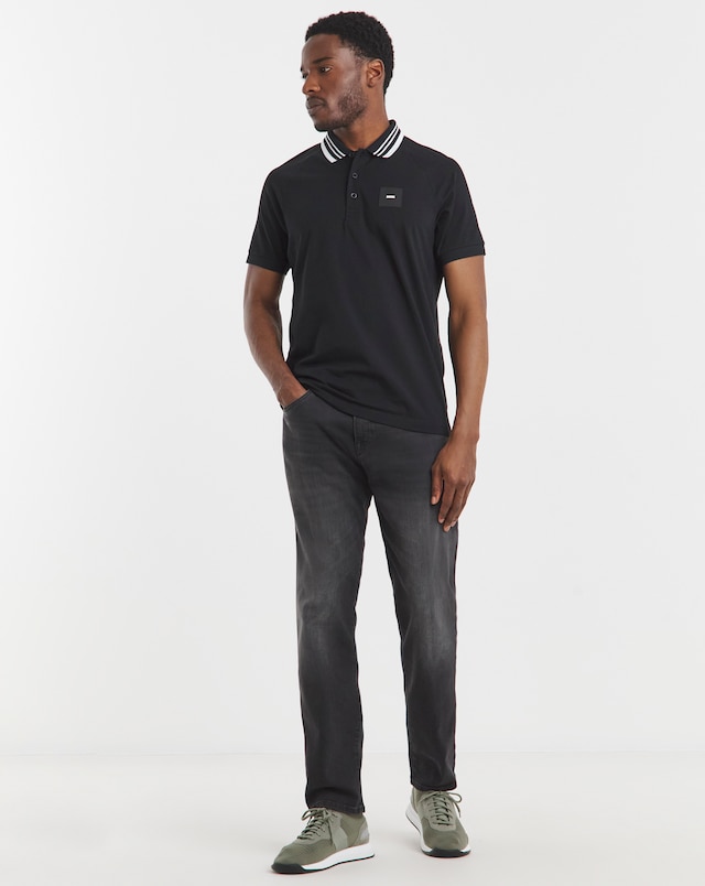 BOSS Short Sleeve Paddy Rib Polo - Black