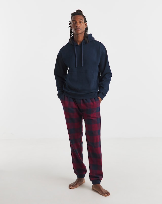 Hoodie and Check Bottom Lounge Set
