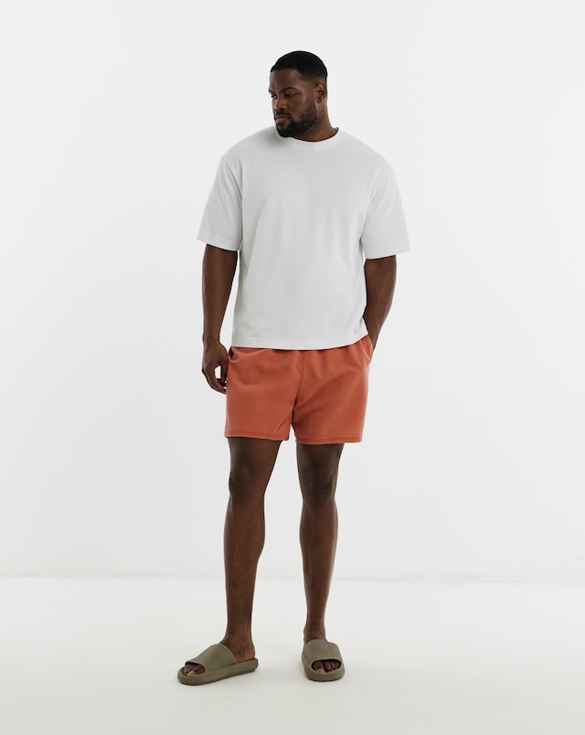 Red Garment Dyed Swim Shorts Reg