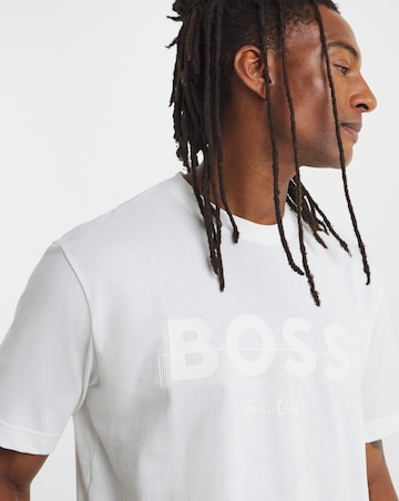BOSS Short Sleeve Graphic Logo T-Shirt - White