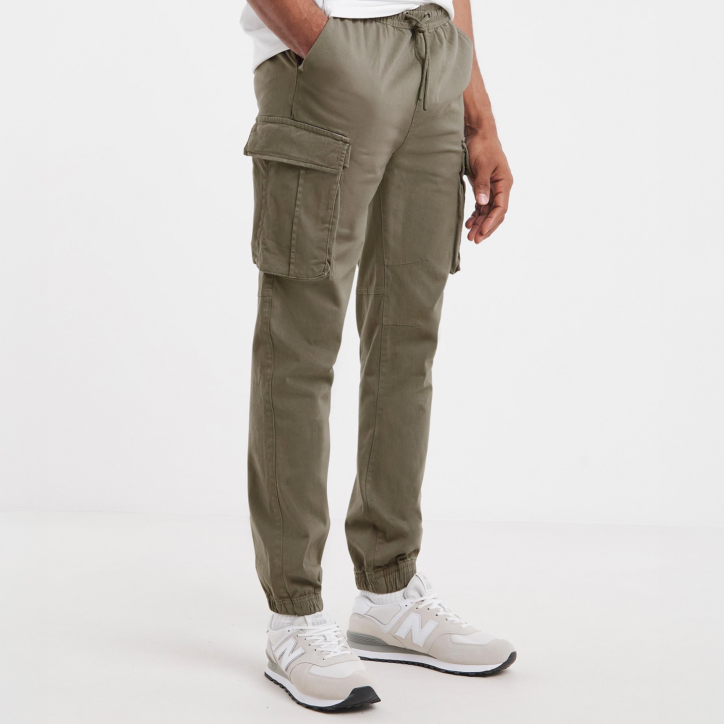 Model wears Elasticated Waist Cuffed Cargo