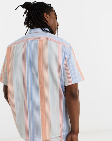 Tommy Jeans Short Sleeve Relax Stripe Short Sleeve Shirt - White