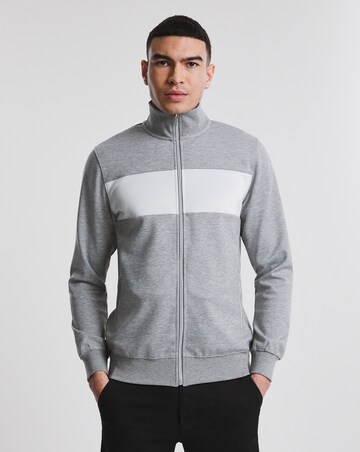 Colour Block Zip Funnel Sweatshirt Regular
