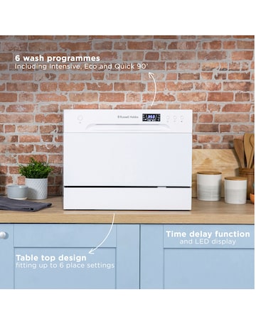 Russell Hobbs RHTTDW6W Table Top Dishwasher - White