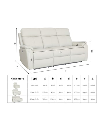 Aspire Kingsmere Leather Power Recliner 2 Seater