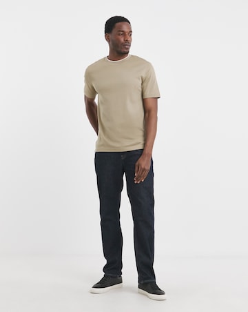 BOSS Short Sleeve Tipped Neck T-Shirt - Beige