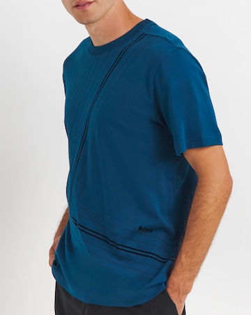 BOSS Short Sleeve Blue Linear Graphic T-Shirt