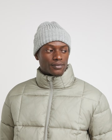 Neutral Square Quilt Puffer Jacket