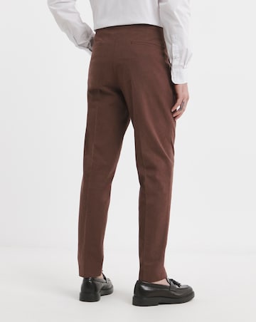 Linen Blend Tailored Pleat Front Trouser