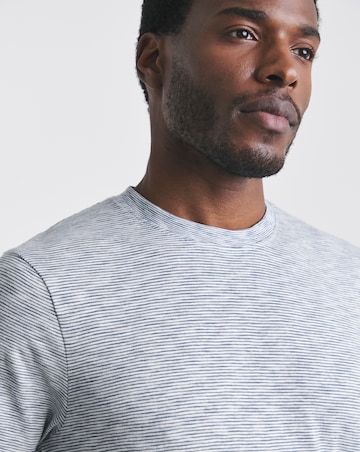 Union Textured Stripe T-Shirt- Indigo/ White