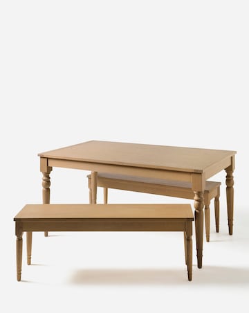 Margot Wooden Dining Table and Bench set