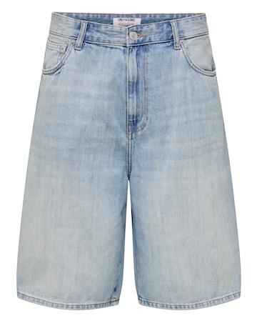 Only & Sons Carl Loose Denim Shorts - Blue