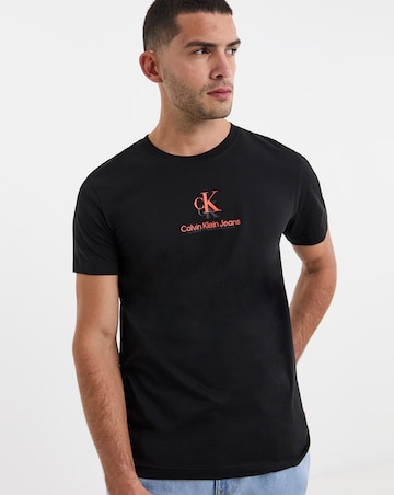Calvin Klein Jeans Short Sleeve Shadow Logo T-Shirt - Black