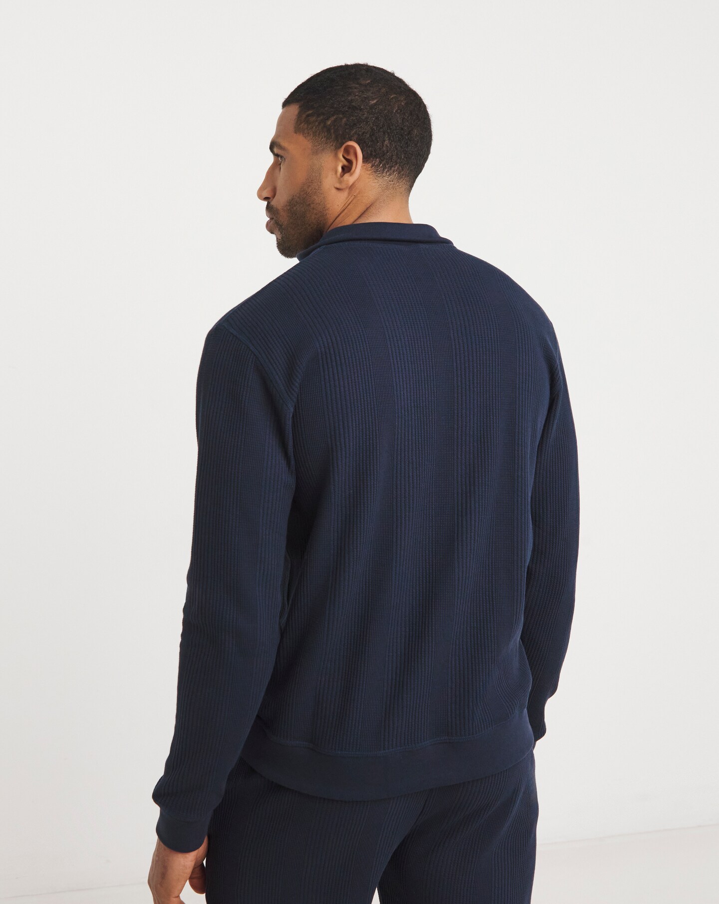 BOSS.K様オーダー BOSS Structure Logo 1/4 Zip Lounge Sweat - Dark Blue | Jacamo