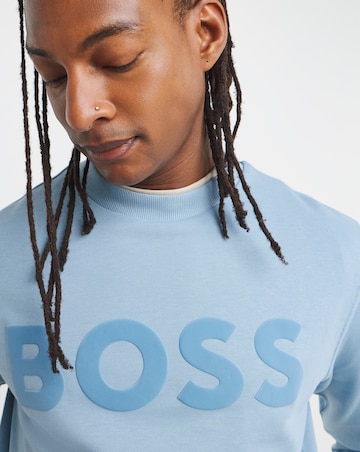BOSS Classic Logo Crew Neck Sweat - Light Blue