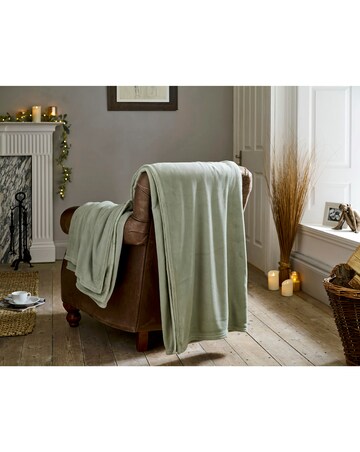 Supersize Fleece Throw 230x270cm - Sage