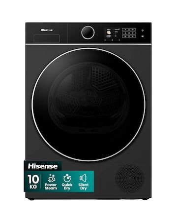 Hisense Power Steam 5i Series DH5I104BWAB WiFi-enabled 10kg Tumble Dryer - Black