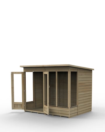 Forest 4LIFE Pent Summerhouse 8x6 - Double Door - 4 Window (Home Delivery)