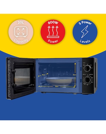 Russell Hobbs RHM2027B 20L Black Manual Microwave