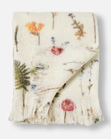 Pressed Floral Faux Mohair Throw
