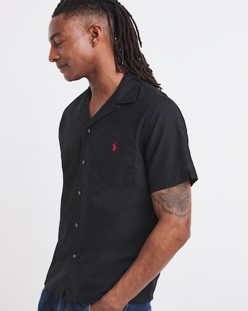 Polo Ralph Lauren Short Sleeve Garment Gyed Oxford Shirt - Black