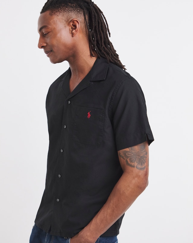 Polo Ralph Lauren Short Sleeve Garmen Dyed Oxford Shirt - Black