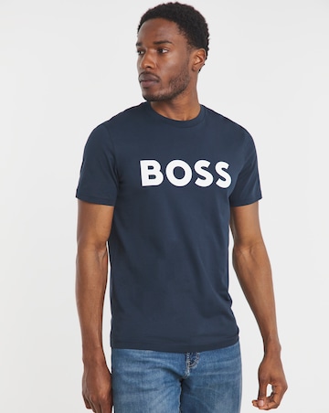 BOSS Short Sleeve Large Logo T-Shirt - Navy